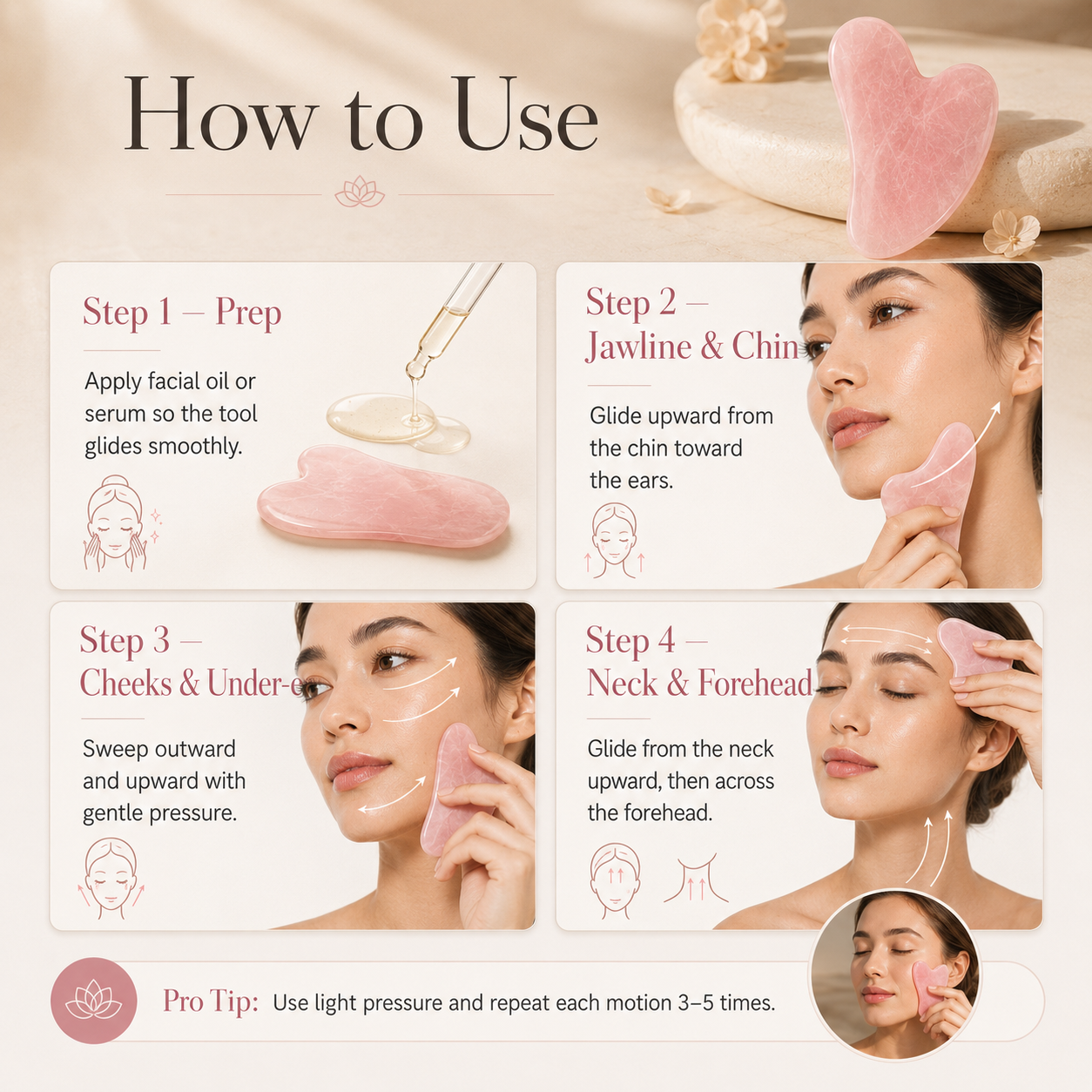 Jade Gua Sha Stone Set