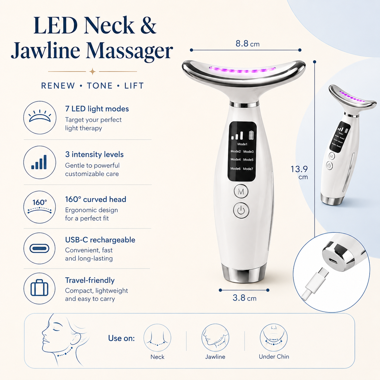 7-Color LED Therapy Massager